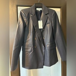 New Tuckernuck navy leather blazer size medium M